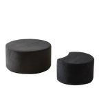 Nesting Coffee Table Set of 2,Upholstered Round Coffee Tables Set of 2 for Living Room, Modern Foam Round Coffee Table Side Table End Table Ottoman, No Assembly