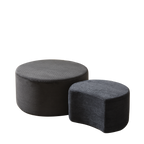 Nesting Coffee Table Set of 2,Upholstered Round Coffee Tables Set of 2 for Living Room, Modern Foam Round Coffee Table Side Table End Table Ottoman, No Assembly