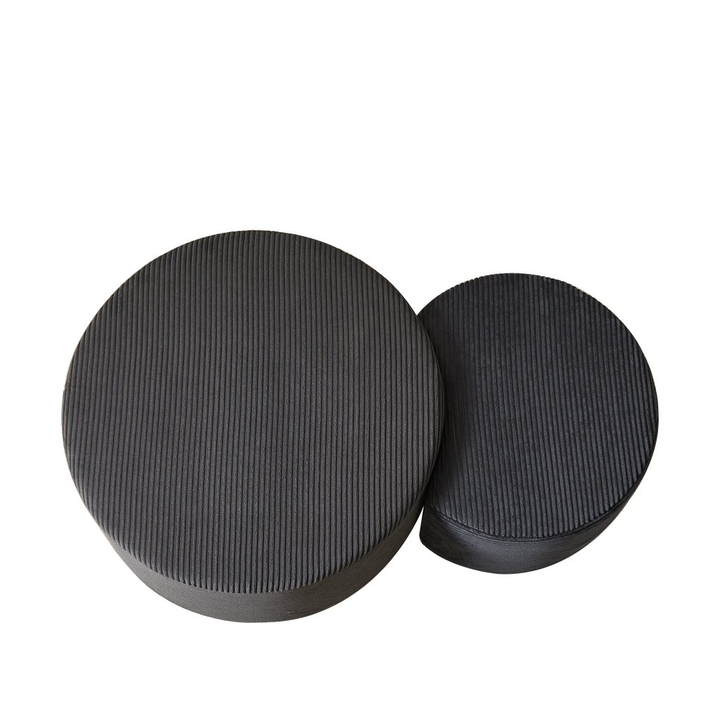 Nesting Coffee Table Set of 2,Upholstered Round Coffee Tables Set of 2 for Living Room, Modern Foam Round Coffee Table Side Table End Table Ottoman, No Assembly