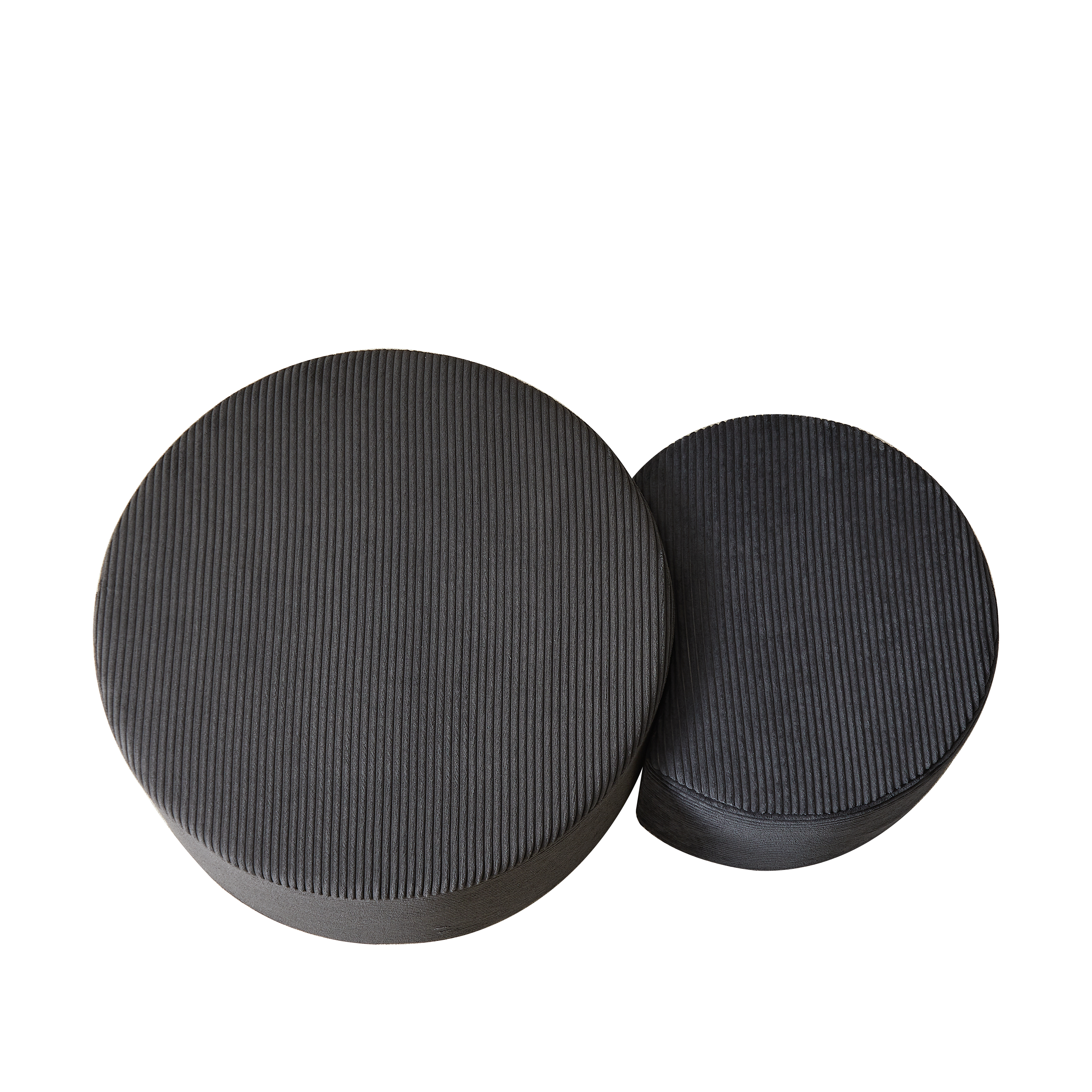 Nesting Coffee Table Set of 2,Upholstered Round Coffee Tables Set of 2 for Living Room, Modern Foam Round Coffee Table Side Table End Table Ottoman, No Assembly