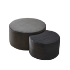 Nesting Coffee Table Set of 2,Upholstered Round Coffee Tables Set of 2 for Living Room, Modern Foam Round Coffee Table Side Table End Table Ottoman, No Assembly