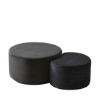 Nesting Coffee Table Set of 2,Upholstered Round Coffee Tables Set of 2 for Living Room, Modern Foam Round Coffee Table Side Table End Table Ottoman, No Assembly