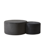 Nesting Coffee Table Set of 2,Upholstered Round Coffee Tables Set of 2 for Living Room, Modern Foam Round Coffee Table Side Table End Table Ottoman, No Assembly