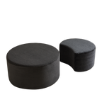 Nesting Coffee Table Set of 2,Upholstered Round Coffee Tables Set of 2 for Living Room, Modern Foam Round Coffee Table Side Table End Table Ottoman, No Assembly