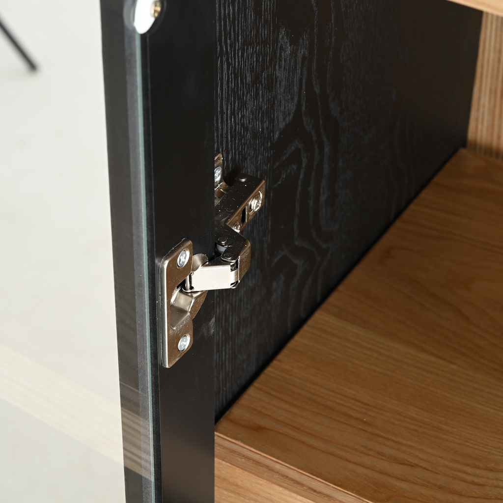 74.5'' Tall Display Cabinet with Glass Doors, Modern Style China Cabinet, Curio Cabinet for Collectibles Figures Trophies, for Hallways Living Room, Kitchen, Home, Studio or Workspace - Black