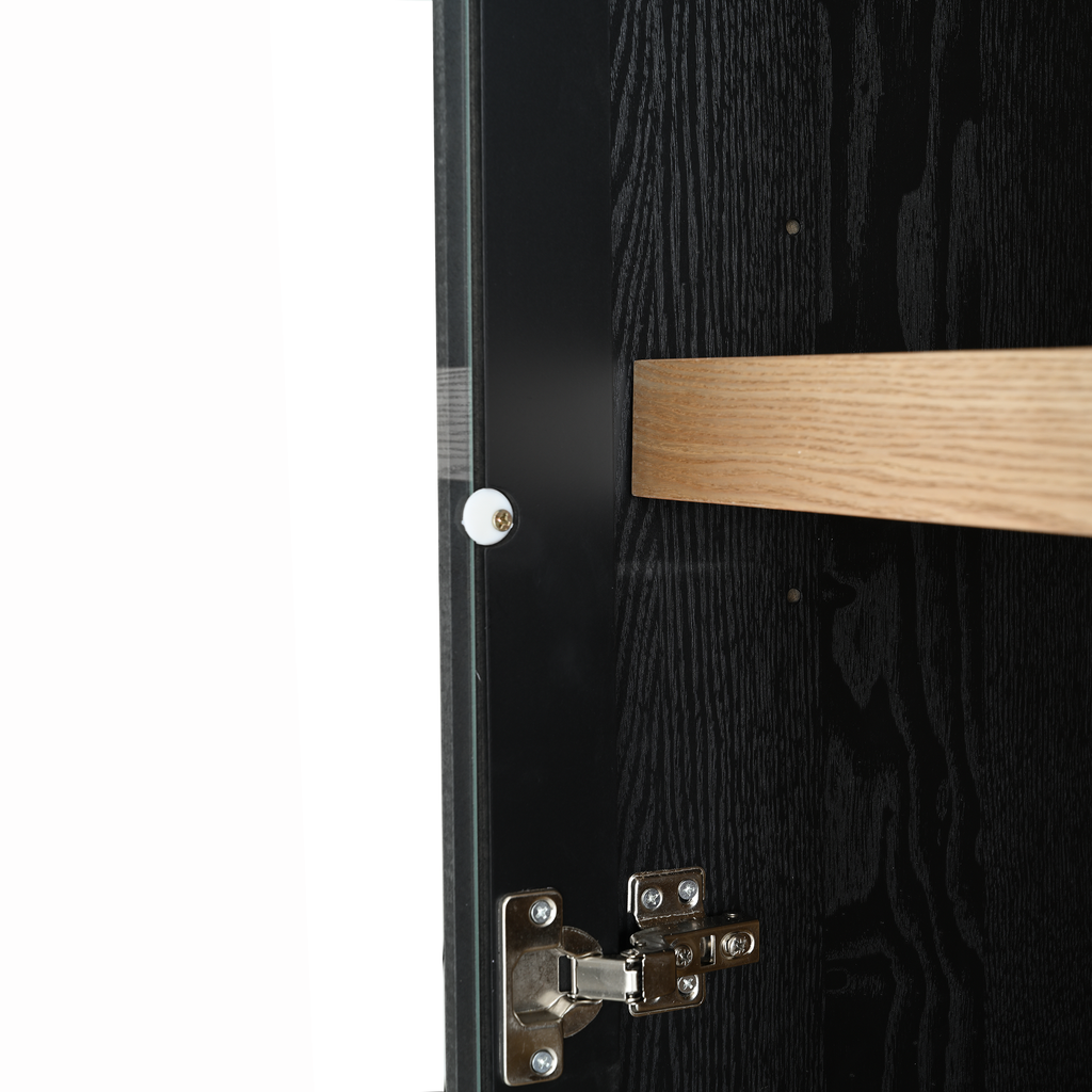 74.5'' Tall Display Cabinet with Glass Doors, Modern Style China Cabinet, Curio Cabinet for Collectibles Figures Trophies, for Hallways Living Room, Kitchen, Home, Studio or Workspace - Black