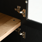 74.5'' Tall Display Cabinet with Glass Doors, Modern Style China Cabinet, Curio Cabinet for Collectibles Figures Trophies, for Hallways Living Room, Kitchen, Home, Studio or Workspace - Black