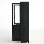 74.5'' Tall Display Cabinet with Glass Doors, Modern Style China Cabinet, Curio Cabinet for Collectibles Figures Trophies, for Hallways Living Room, Kitchen, Home, Studio or Workspace - Black