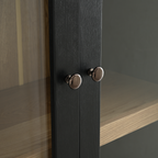 74.5'' Tall Display Cabinet with Glass Doors, Modern Style China Cabinet, Curio Cabinet for Collectibles Figures Trophies, for Hallways Living Room, Kitchen, Home, Studio or Workspace - Black