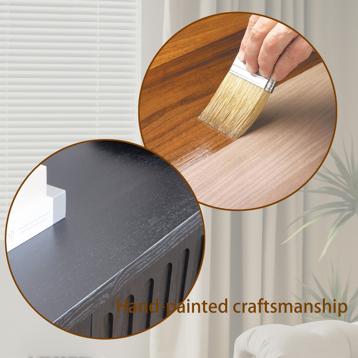 Modern Black Console Table with 4 Drawers – 59.2 Entryway Table with Storage