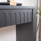 Modern Black Console Table with 4 Drawers – 59.2 Entryway Table with Storage