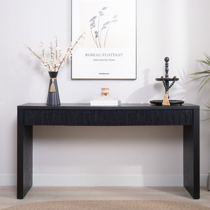 Modern Black Console Table with 4 Drawers – 59.2 Entryway Table with Storage