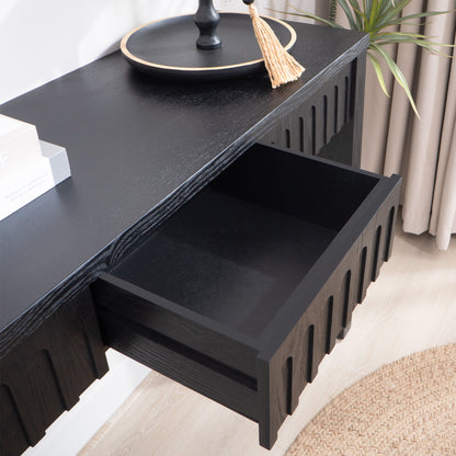 Modern Black Console Table with 4 Drawers – 59.2 Entryway Table with Storage