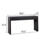 Modern Black Console Table with 4 Drawers – 59.2 Entryway Table with Storage