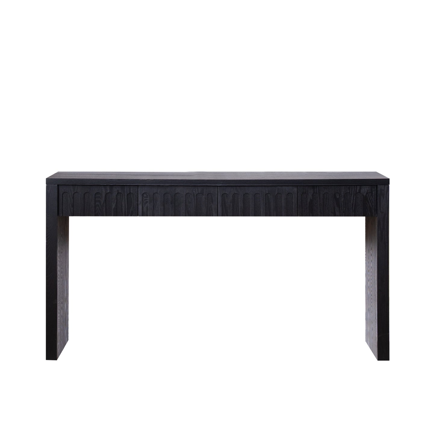 Modern Black Console Table with 4 Drawers – 59.2 Entryway Table with Storage