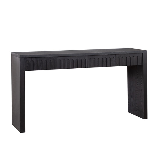 Modern Black Console Table with 4 Drawers – 59.2 Entryway Table with Storage