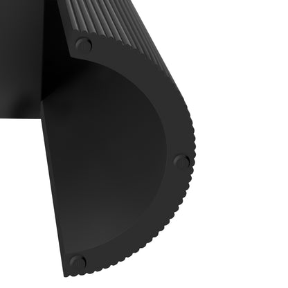 TREXM Entryway Table with Fluted Design, Modern Console Table with Storage, Oval Top and 2 Drawers for Entryway and Living Room (Black)