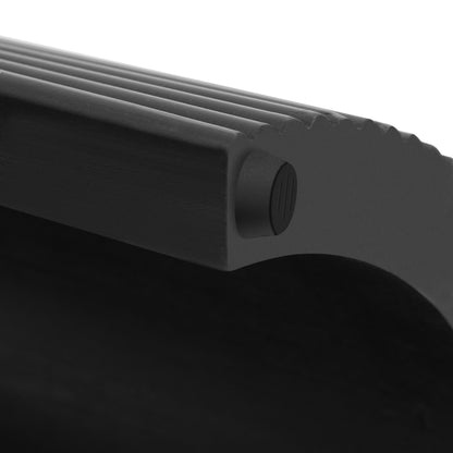 TREXM Entryway Table with Fluted Design, Modern Console Table with Storage, Oval Top and 2 Drawers for Entryway and Living Room (Black)