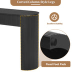 TREXM Entryway Table with Fluted Design, Modern Console Table with Storage, Oval Top and 2 Drawers for Entryway and Living Room (Black)