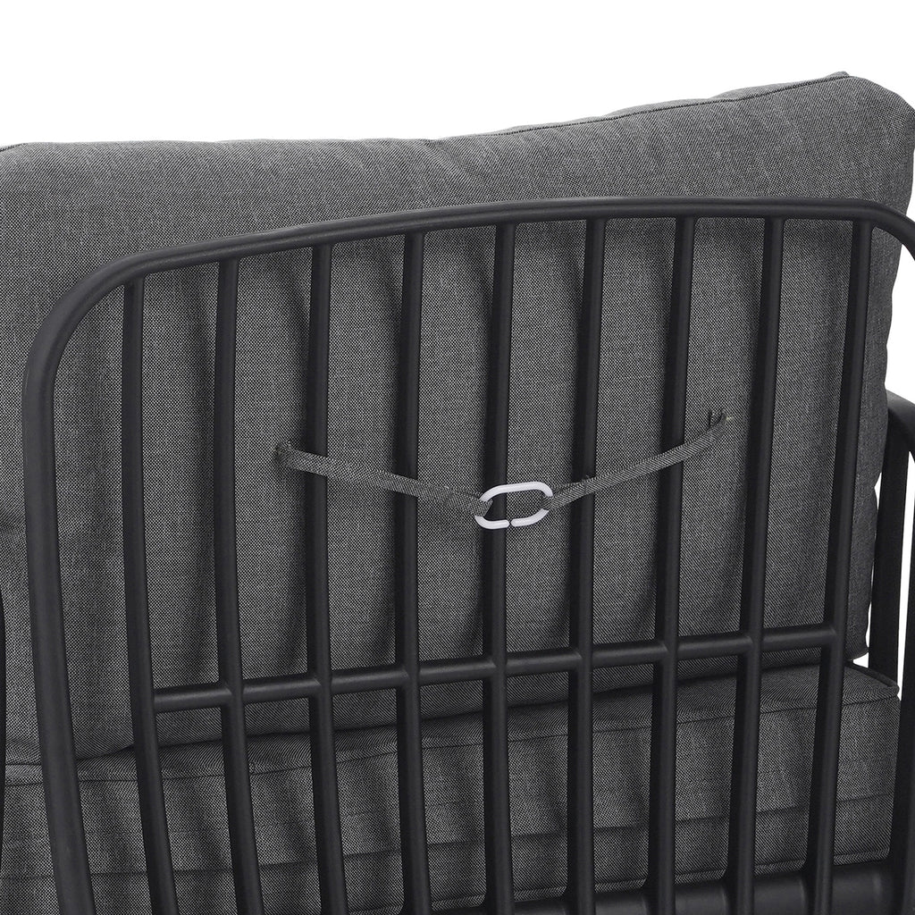 ( SET OF 2 ) Outdoor Patio Club Chair, Modern Patio Furniture, Waterproof Thick Cushion Deep Seating for Porch, Balcony, Black & Dark Gray