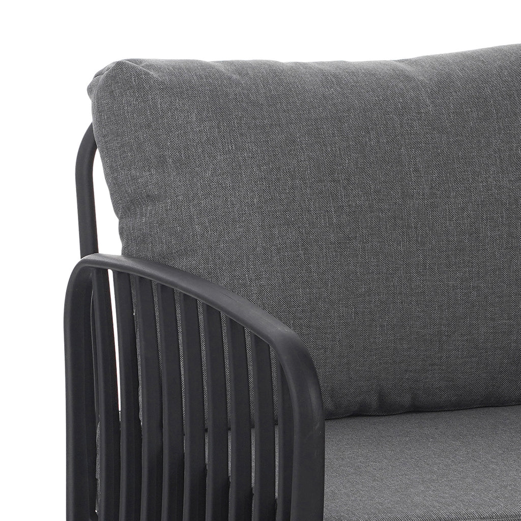 ( SET OF 2 ) Outdoor Patio Club Chair, Modern Patio Furniture, Waterproof Thick Cushion Deep Seating for Porch, Balcony, Black & Dark Gray