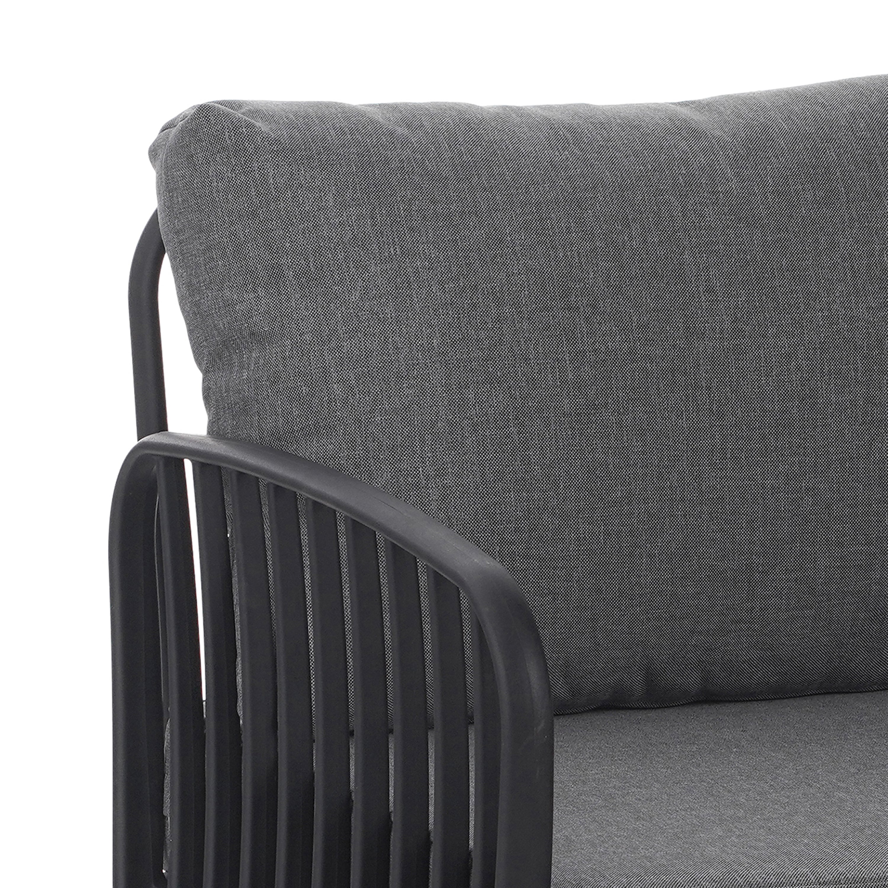 ( SET OF 2 ) Outdoor Patio Club Chair, Modern Patio Furniture, Waterproof Thick Cushion Deep Seating for Porch, Balcony, Black & Dark Gray