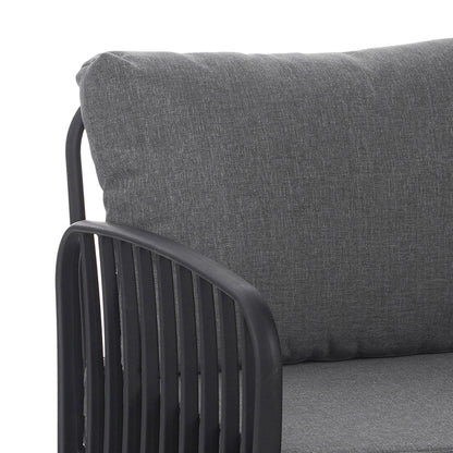 ( SET OF 2 ) Outdoor Patio Club Chair, Modern Patio Furniture, Waterproof Thick Cushion Deep Seating for Porch, Balcony, Black & Dark Gray