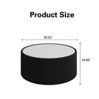 Light Marble Top Cylinder Shape Leather Coffee modern Sofa Table for Living Room furniture Coffee Table