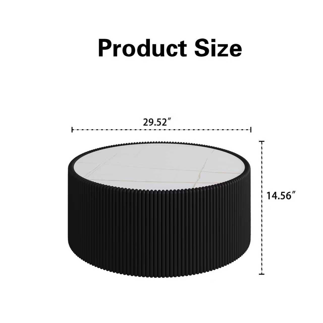 Light Marble Top Cylinder Shape Leather Coffee modern Sofa Table for Living Room furniture Coffee Table