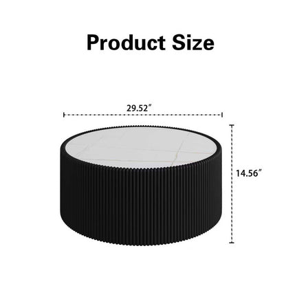 Light Marble Top Cylinder Shape Leather Coffee modern Sofa Table for Living Room furniture Coffee Table