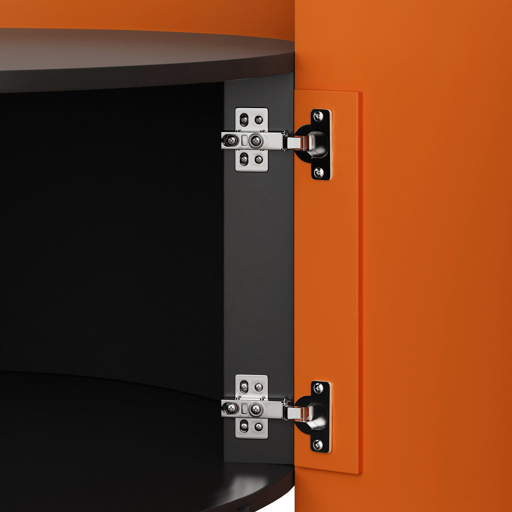 Nesting Coffee Table, Round Nesting Tables and End Tables for Small Space, Modern Side Tables with Extendable Sliding Tabletop for Living Room, Office,Black, No Need Assembly