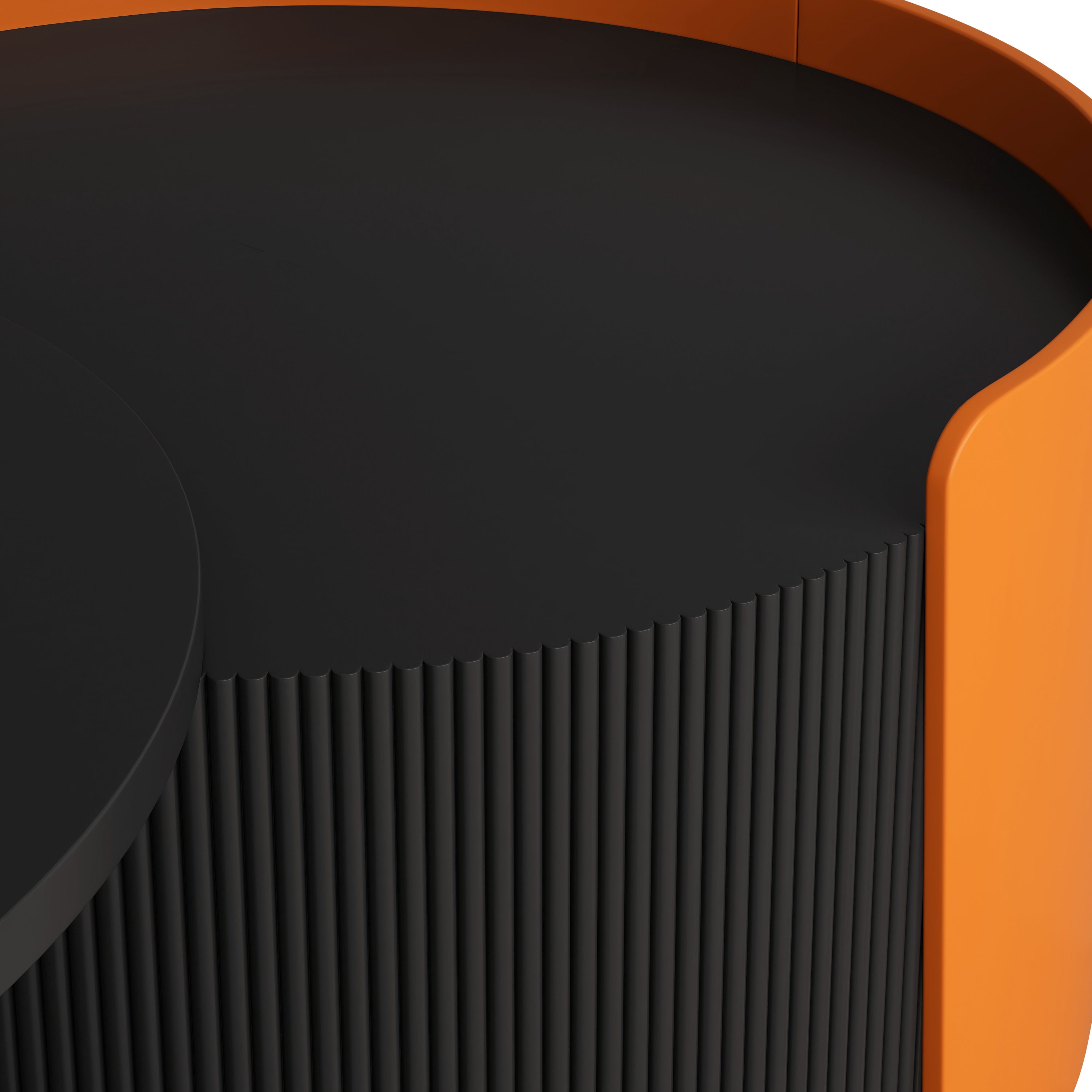 Nesting Coffee Table, Round Nesting Tables and End Tables for Small Space, Modern Side Tables with Extendable Sliding Tabletop for Living Room, Office,Black, No Need Assembly