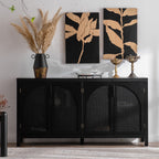 Modern Storage Sideboard Buffet Cabinet with Artificial Rattan Door, Sideboard Buffet Cabinet for Living Room , Entryway,Kitchen