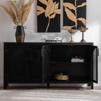 Modern Storage Sideboard Buffet Cabinet with Artificial Rattan Door, Sideboard Buffet Cabinet for Living Room , Entryway,Kitchen