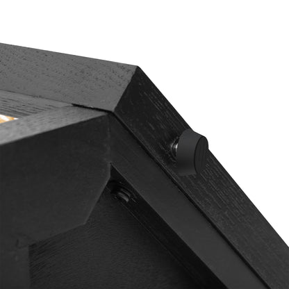 TREXM Narrow Console Table with Unique Irregular Top Design, Entryway Table with Open Shelf, Rattan Sofa Table for Living Room Hallway and Entrance (Black)