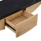 Sailboat-Shaped TV Stand, 70.87 inch Modern Entertainment Center with Drawer, MDF Wood Media Console Table, Unique Nautical Design, Sturdy Metal Support, Storage Cabinet for Living Room and Office