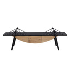 Sailboat-Shaped TV Stand, 70.87 inch Modern Entertainment Center with Drawer, MDF Wood Media Console Table, Unique Nautical Design, Sturdy Metal Support, Storage Cabinet for Living Room and Office