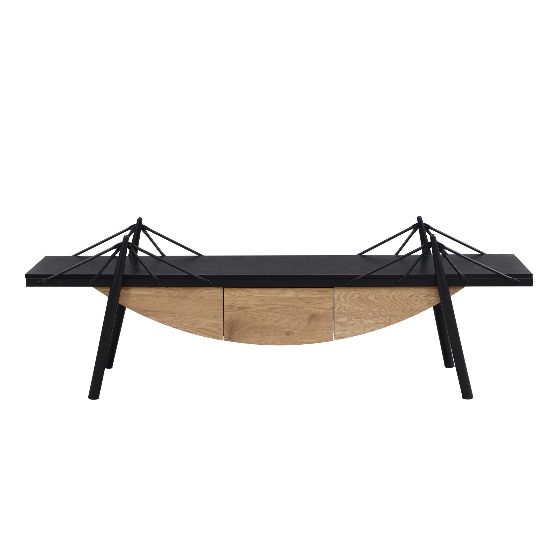 Sailboat-Shaped TV Stand, 70.87 inch Modern Entertainment Center with Drawer, MDF Wood Media Console Table, Unique Nautical Design, Sturdy Metal Support, Storage Cabinet for Living Room and Office