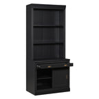 83.4'Tall Bookshelf, Modern Bookcase with Sliding Doors and Open Shelves,Storage Bookshelf for Living Room,Home Office,Black