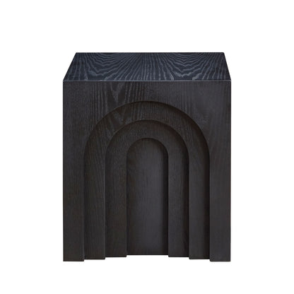 15.74'' Square Side Table Small Coffee Table Accent Table Bedside Table for Living Room Bedroom,BLACK