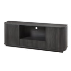 Modern Wavy TV Stand Rounded Sideboard with Storage Cabinet in Black, Particleboard & MDF, 64''W x 15''D x 24''H