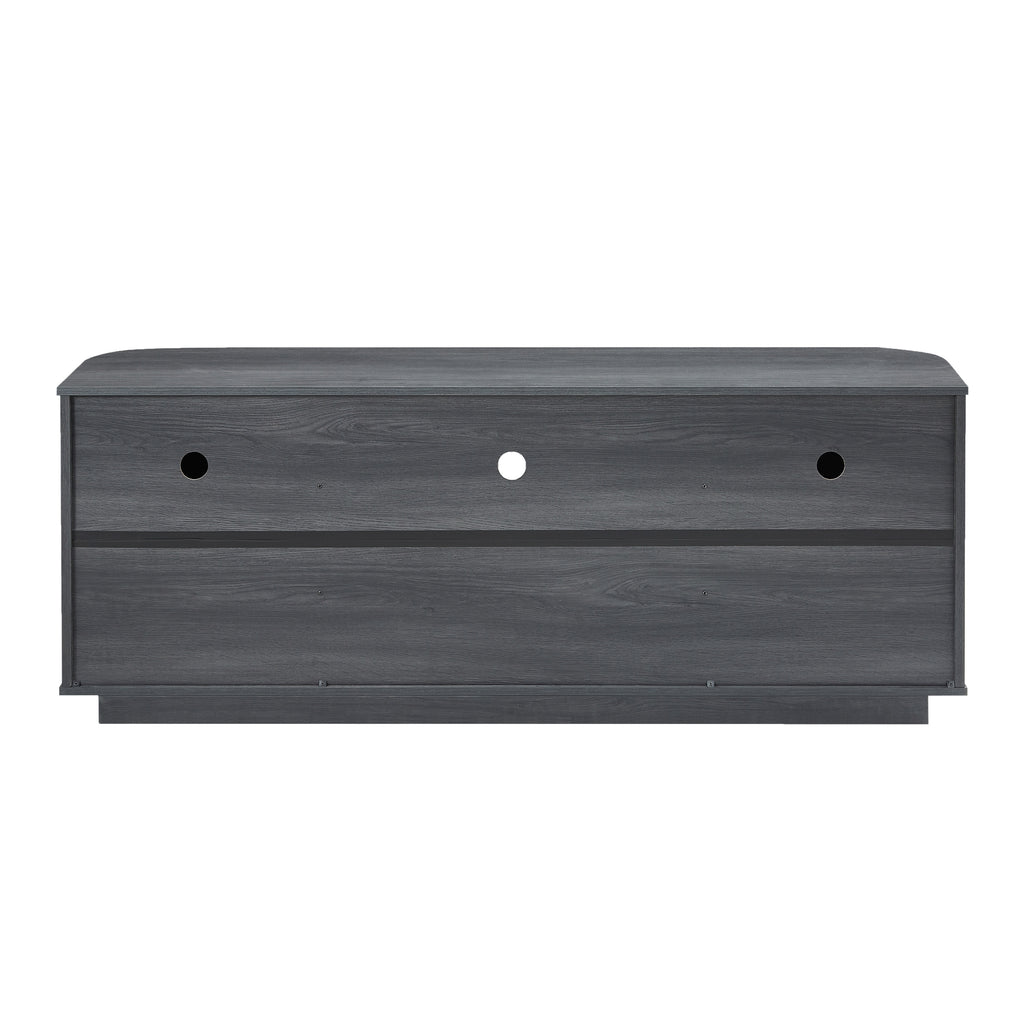 Modern Wavy TV Stand Rounded Sideboard with Storage Cabinet in Black, Particleboard & MDF, 64''W x 15''D x 24''H