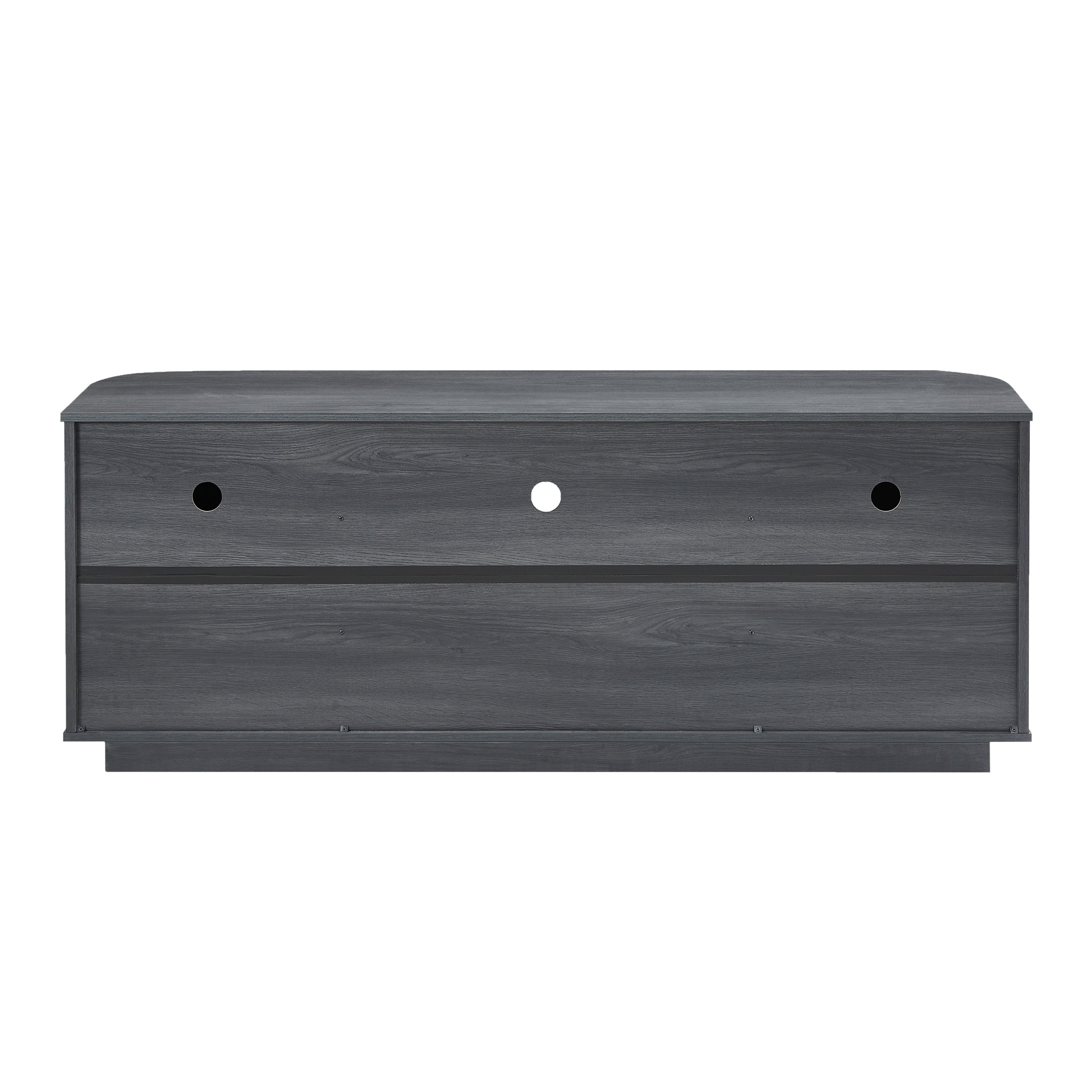 Modern Wavy TV Stand Rounded Sideboard with Storage Cabinet in Black, Particleboard & MDF, 64''W x 15''D x 24''H