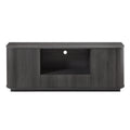 Modern Wavy TV Stand Rounded Sideboard with Storage Cabinet in Black, Particleboard & MDF, 64''W x 15''D x 24''H