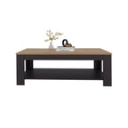 Coffee Table 16.2' H, 1 Shelf, Black Wengue / Natural Oak - Living Room Coffee Table