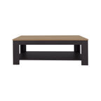 Coffee Table 16.2' H, 1 Shelf, Black Wengue / Natural Oak - Living Room Coffee Table