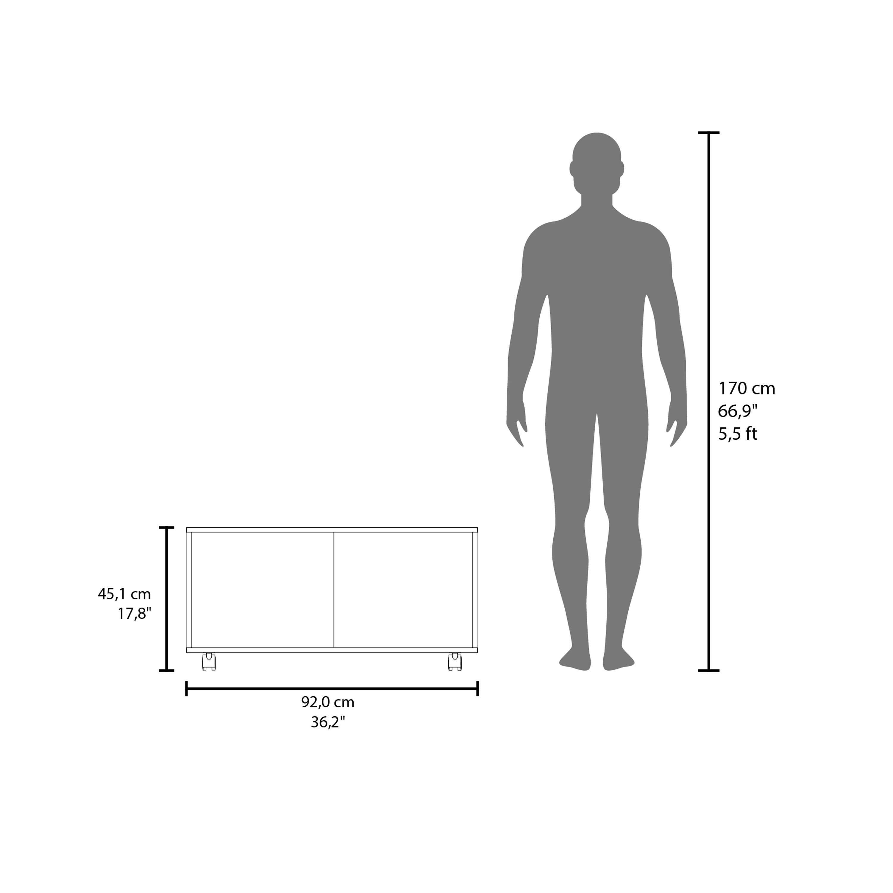 Patrick 36' Wide Coffee Table, Mobile, One Shelf, Rectangular, Living Room Black Wengue