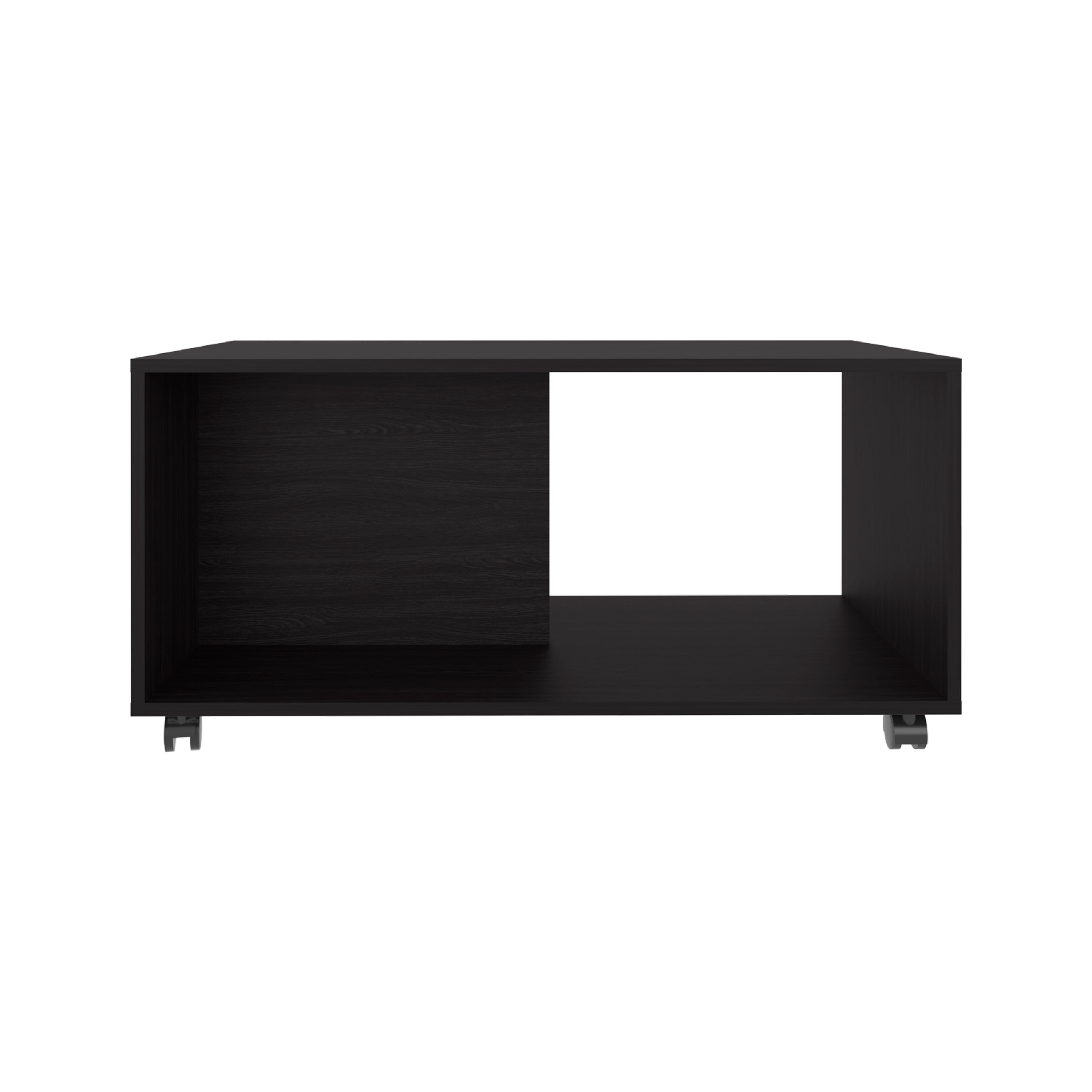 Patrick 36' Wide Coffee Table, Mobile, One Shelf, Rectangular, Living Room Black Wengue