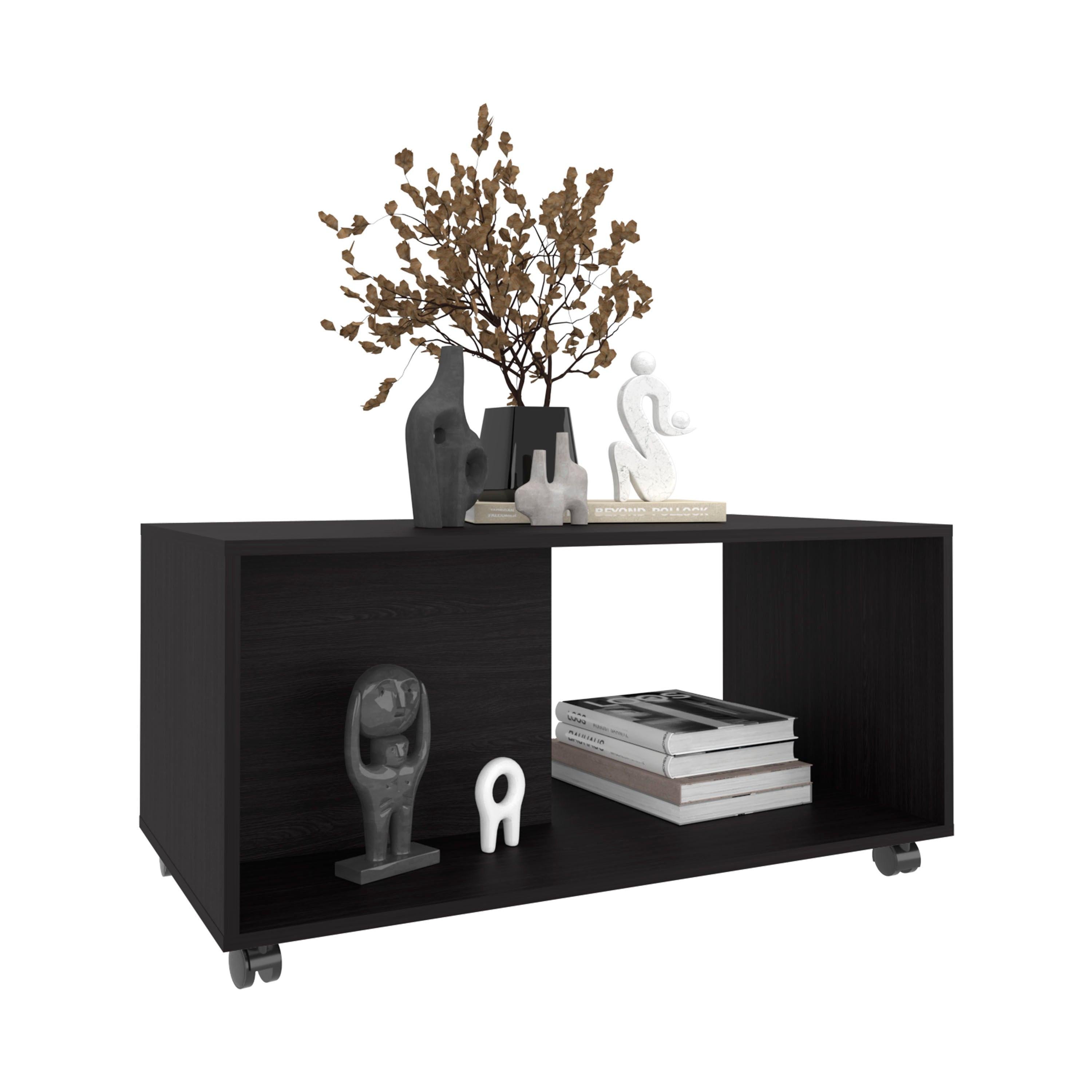 Modern Black Wengue Patrick Rectangular Coffee Table.