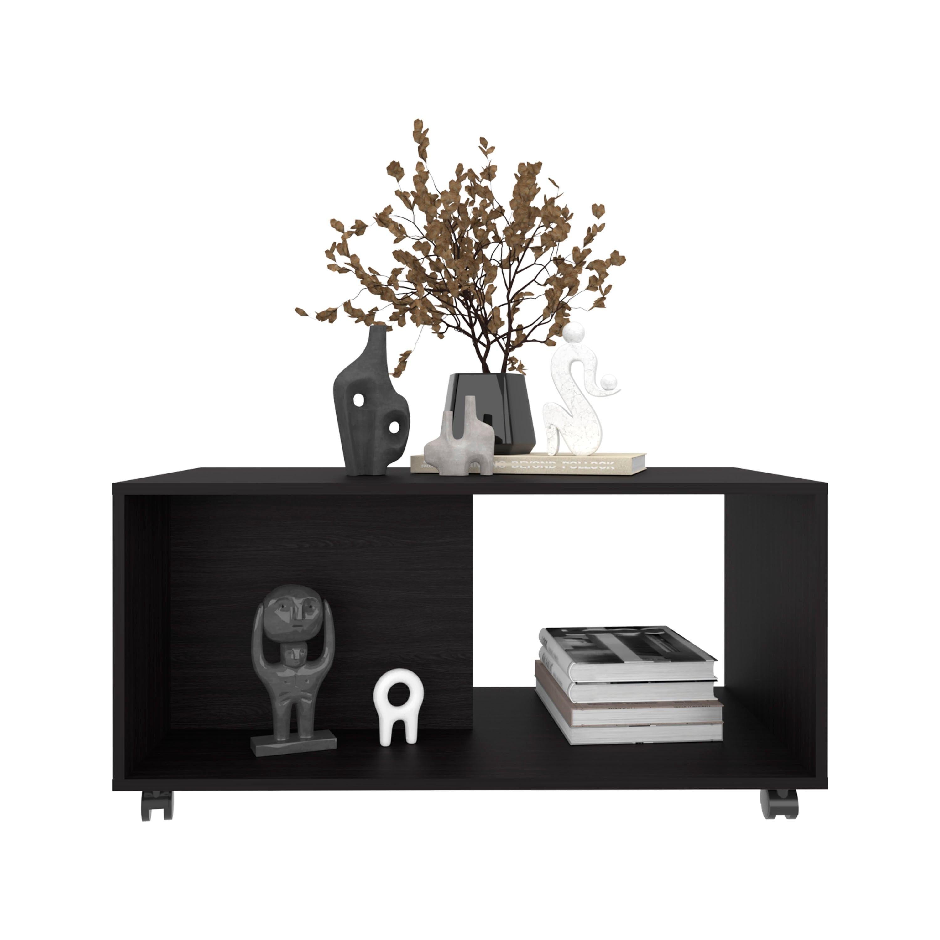 Modern Black Wengue Patrick Rectangular Coffee Table.
